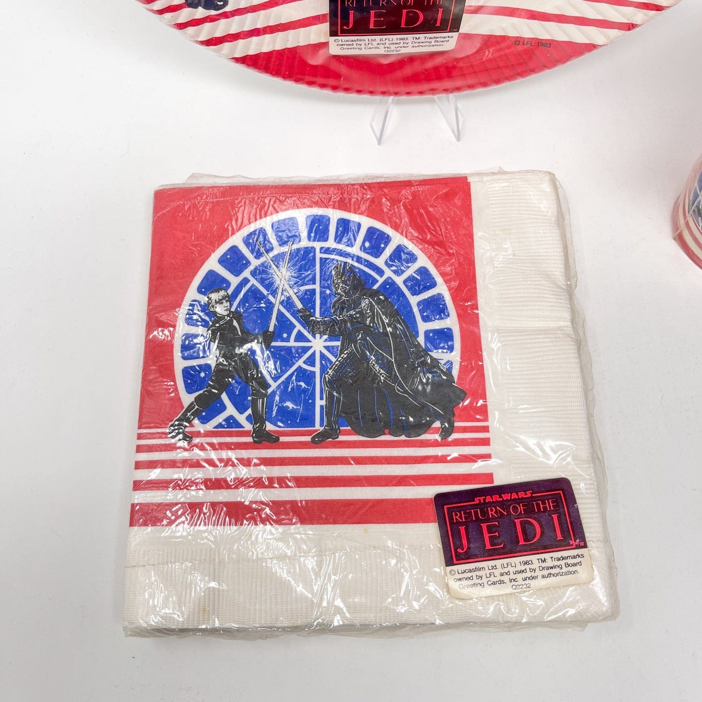 Vintage Drawing Board Star Wars Food ROTJ Party Set - Sealed Plates, Napkins & Cups
