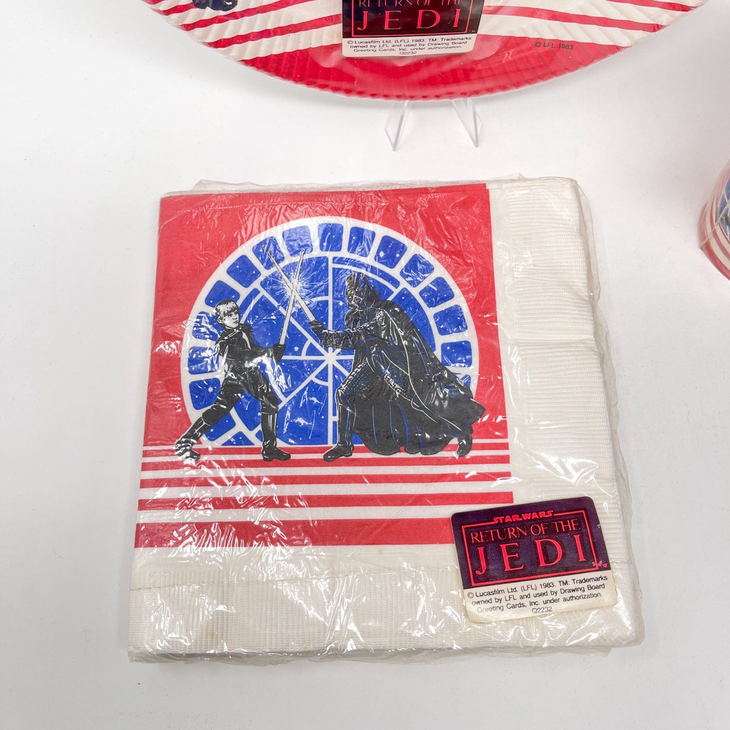 Vintage Drawing Board Star Wars Food ROTJ Party Set - Sealed Plates, Napkins & Cups