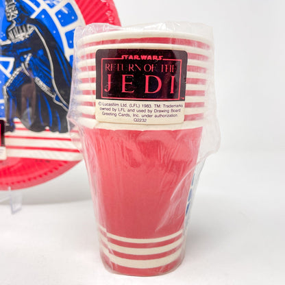 Vintage Drawing Board Star Wars Food ROTJ Party Set - Sealed Plates, Napkins & Cups