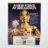 Vintage General Mills Star Wars Ads C-3PO's Cereal Print Ad with Coupon - USA (1984)