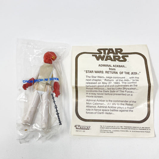Vintage Kenner Star Wars LC Admiral Ackbar Baggie and Insert
