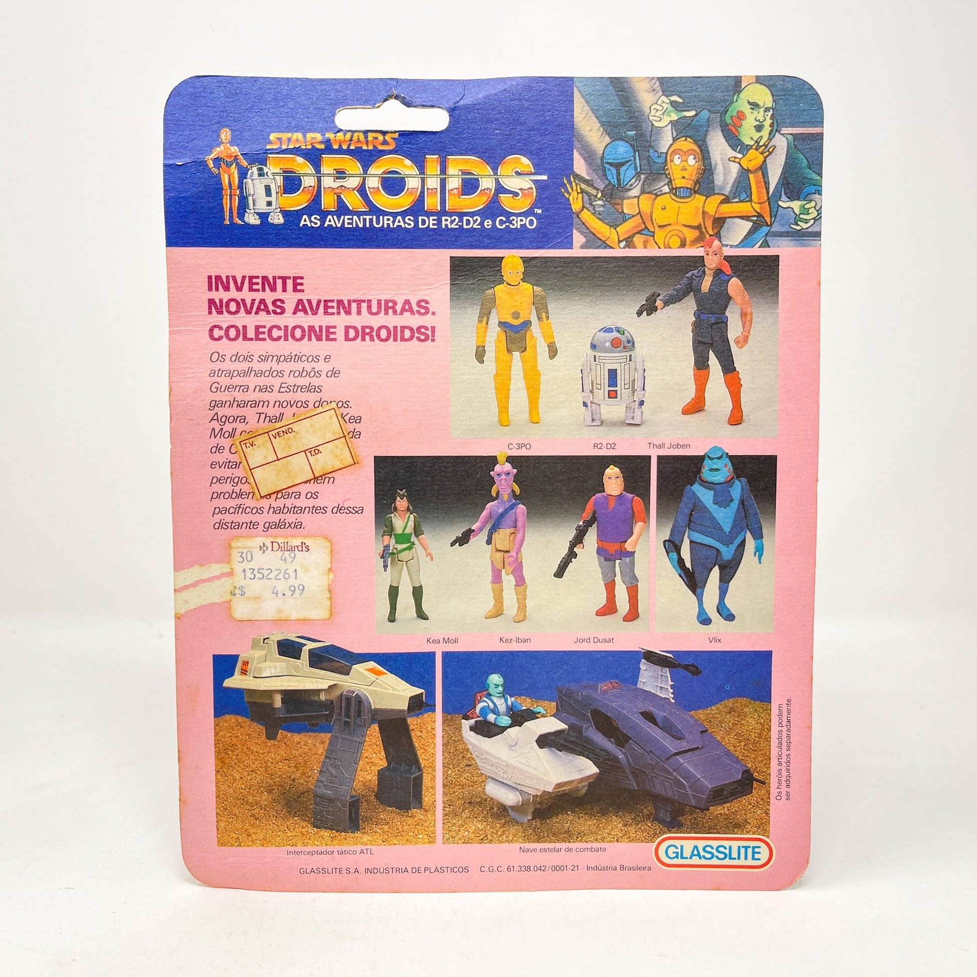 Vintage Kenner Star Wars MOC Kez Iban GLASSLITE DROIDS - Mint on Card