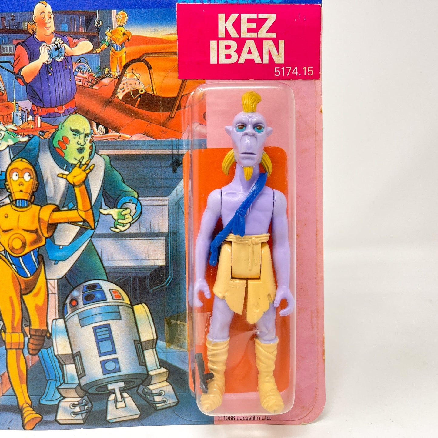 Vintage Kenner Star Wars MOC Kez Iban GLASSLITE DROIDS - Mint on Card