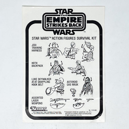 Vintage Kenner Star Wars Paper ESB Survival Kit (Mail-Away) Instructions