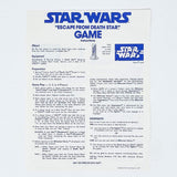 Vintage Kenner Star Wars Paper Star Wars Escape the Death Star Game Instructions - Canadian