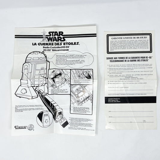 Vintage Kenner Star Wars Paper Star Wars Radio Control R2-D2 Instructions - Kenner Canada