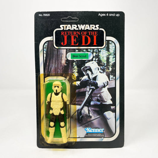 Vintage Kenner Star Wars Toy Biker Scout 65A-back  - Mint on Card