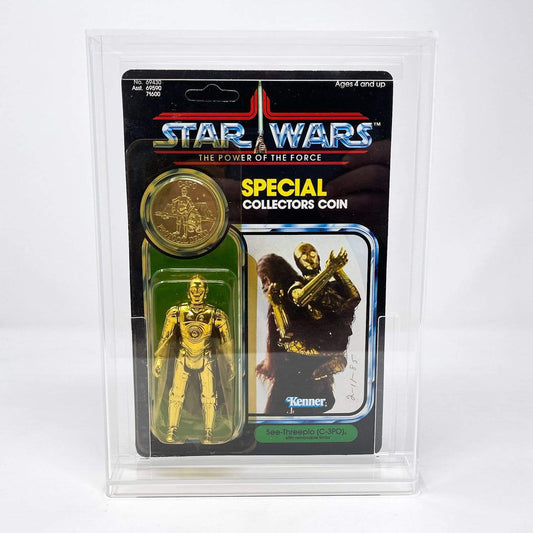Vintage Kenner Star Wars Toy C-3PO Kenner POTF MOC w/ Coin