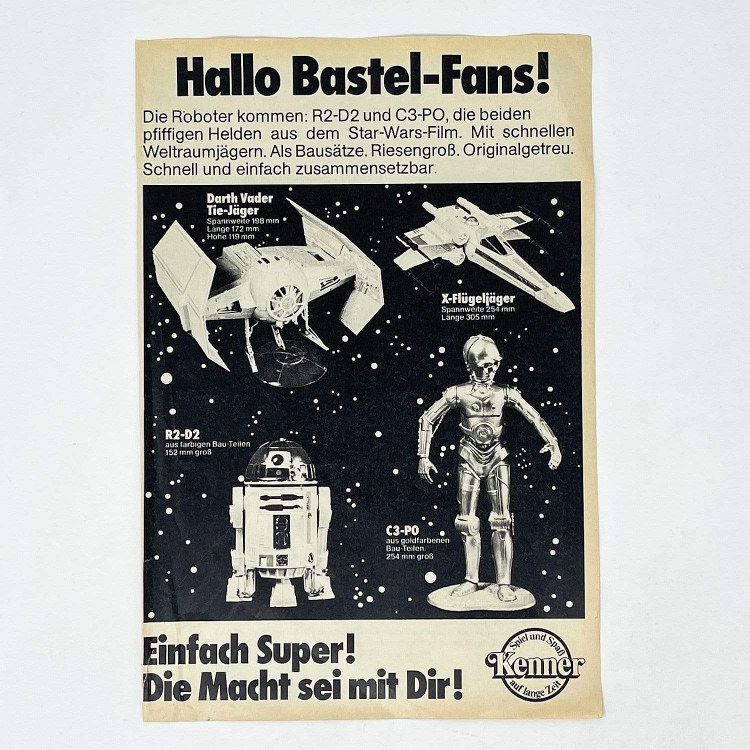 Vintage Meccano Star Wars Ads Kenner German Models Print Ad - Germany (1978)