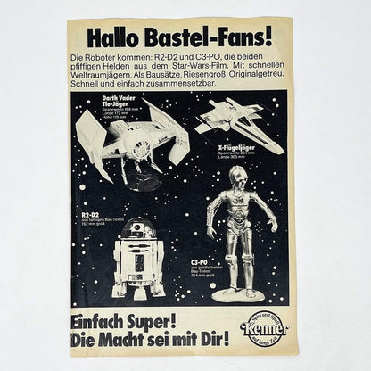 Vintage Meccano Star Wars Ads Kenner German Models Print Ad - Germany (1978)