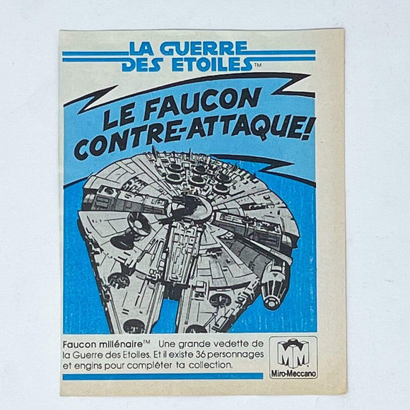 Vintage Meccano Star Wars Ads Meccano Quarter Page Print Ad - Falcon - France (1981)