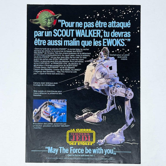 Vintage Meccano Star Wars Ads Meccano ROTJ AT-ST Print Ad - France (1983)