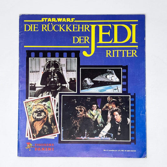 Vintage Panini Star Wars Trading Cards German ROTJ Sticker Album (1983)